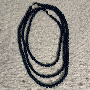 Elegant Blue Beaded Necklace Set